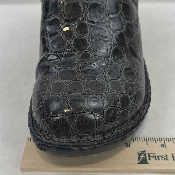 BOC Born Concept Womens Size 7 Gray Croc Faux Leather Peggy Slip On Clogs Shoes - Picture 12 of 15